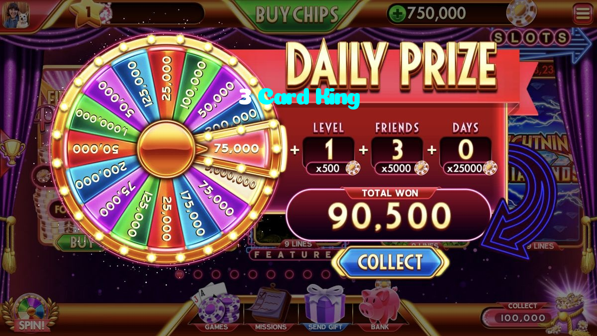 3 Card King casino presented on mobile device in Pakistan with slots and live games